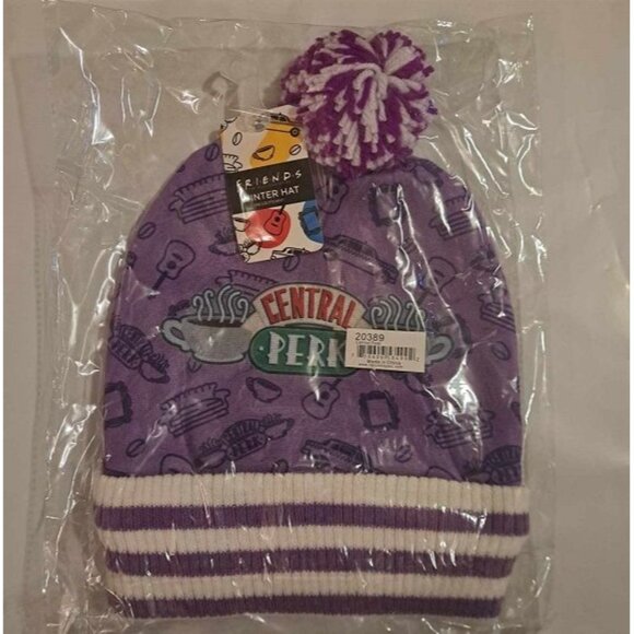 New Friends Central Perk Beanie Hat Adult Winter Purple One Size TV Show Sitcom - Picture 2 of 2